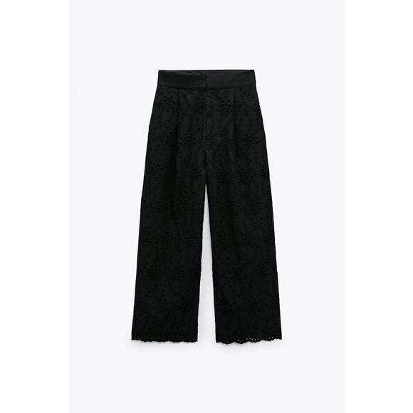 ZARA Openwork Pants Black New - Picture 8 of 13